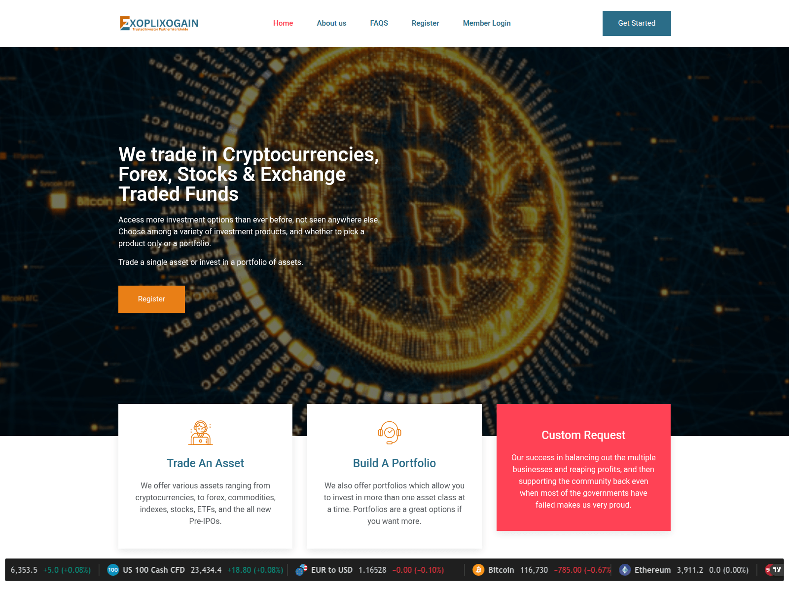 Screenshot of my.exoplixogain.com