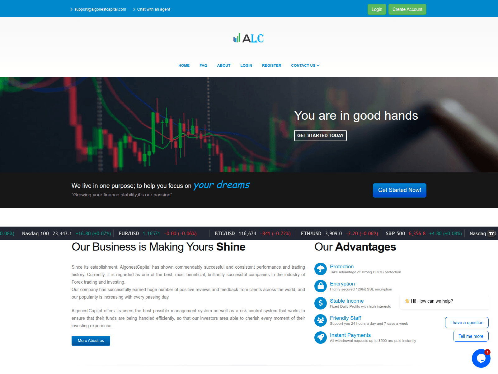 Screenshot of algonestcapital.com