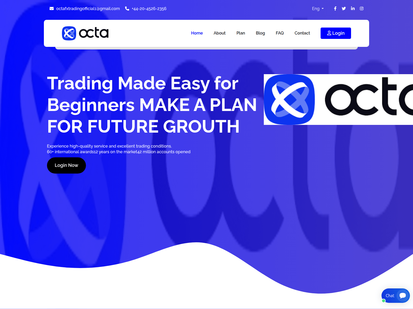 Screenshot of octafxtradingbroker.com
