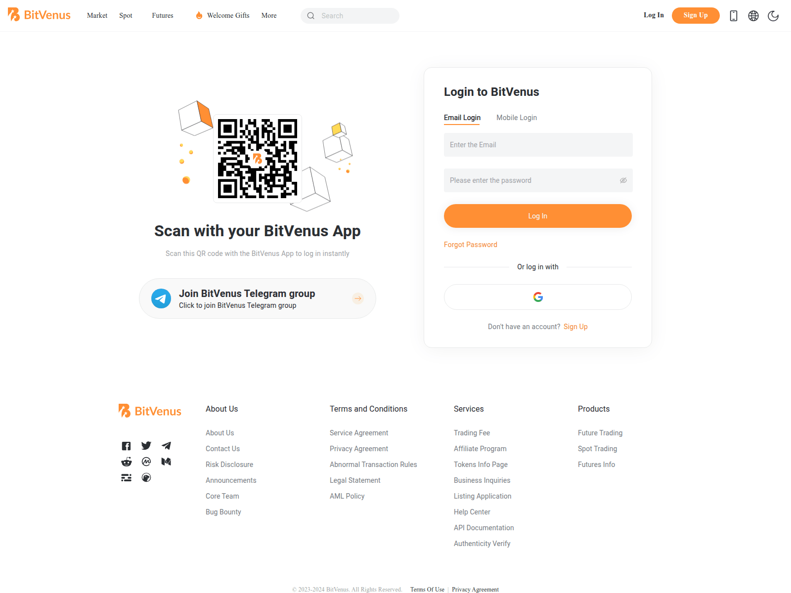Screenshot of www.bitvenus-login.com