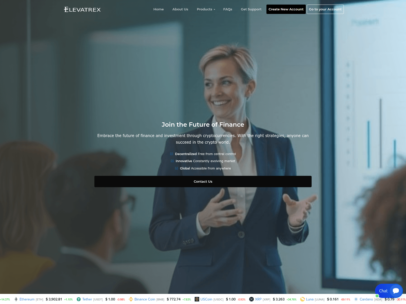 Screenshot of elevatrex.com