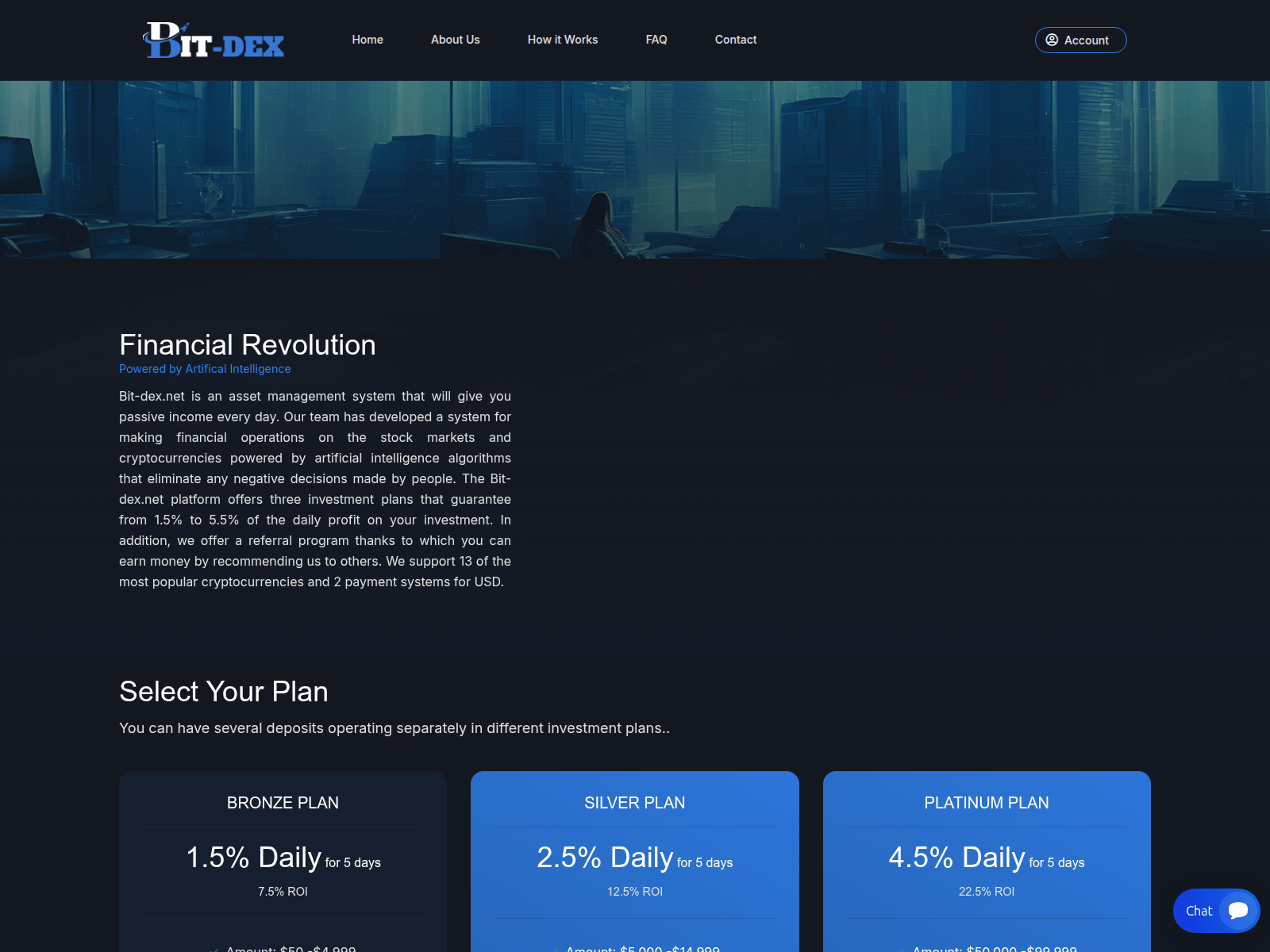 Screenshot of bit-dex.net