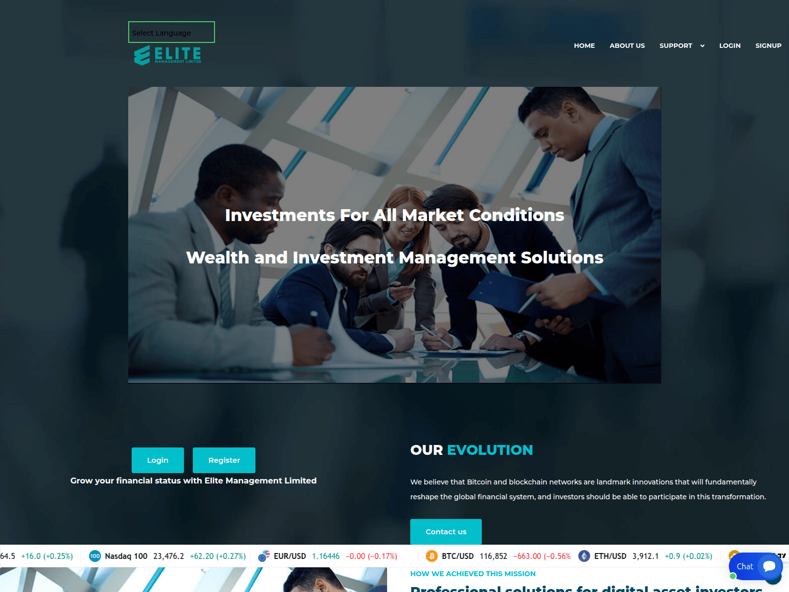 Screenshot of elitemanagementlimited.com