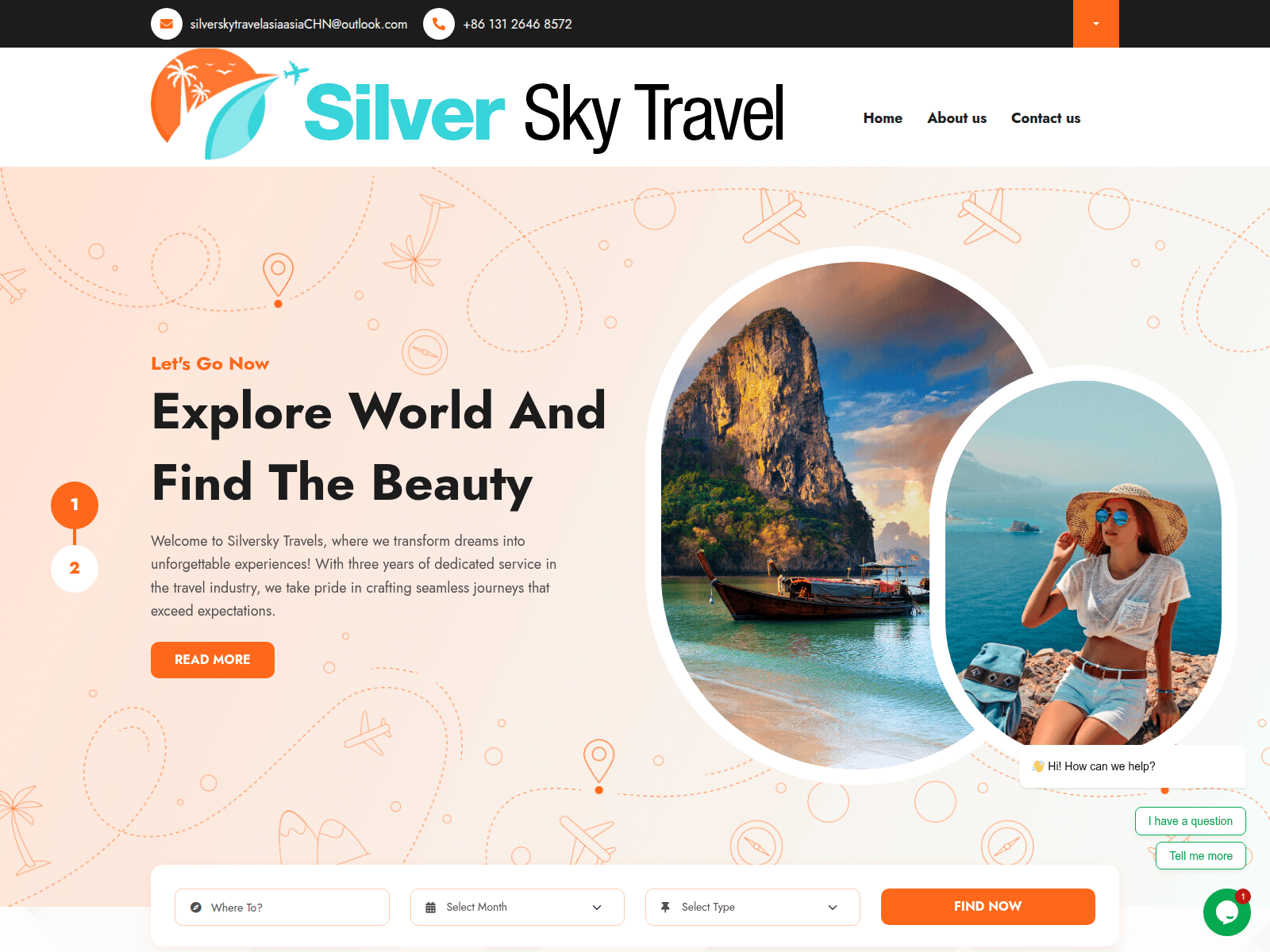 Screenshot of silverskytravelasia.com