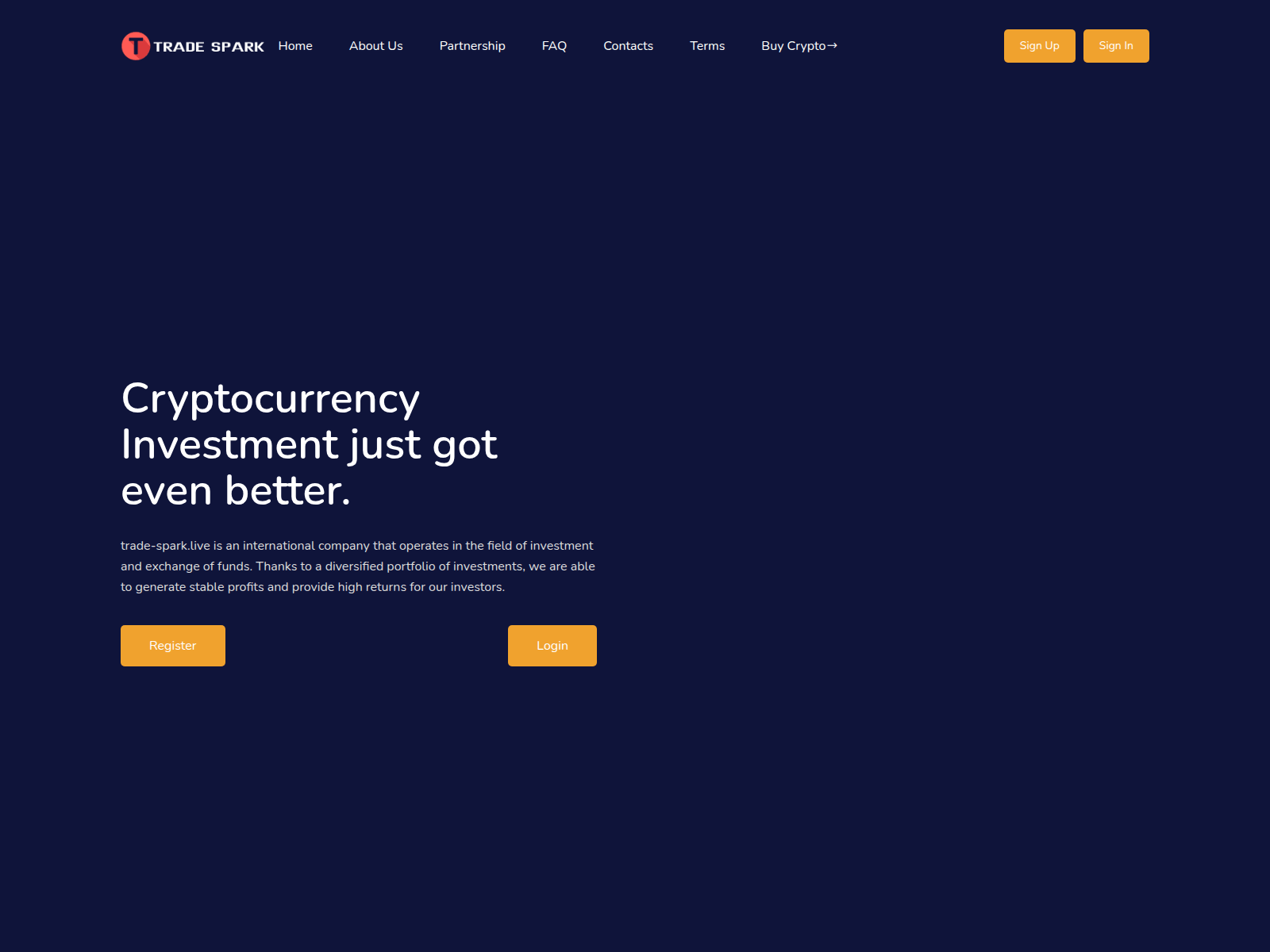 Screenshot of trade-spark.live