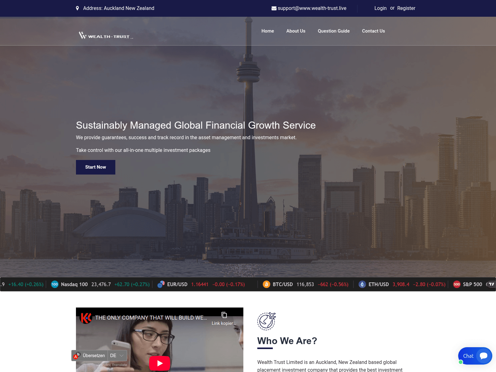 Screenshot of wealth-trust.live