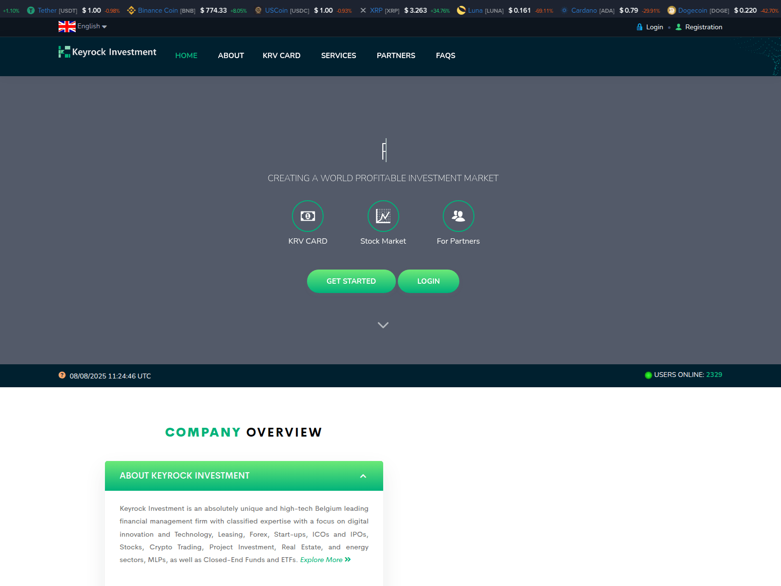 Screenshot of keyrockinvestment.org