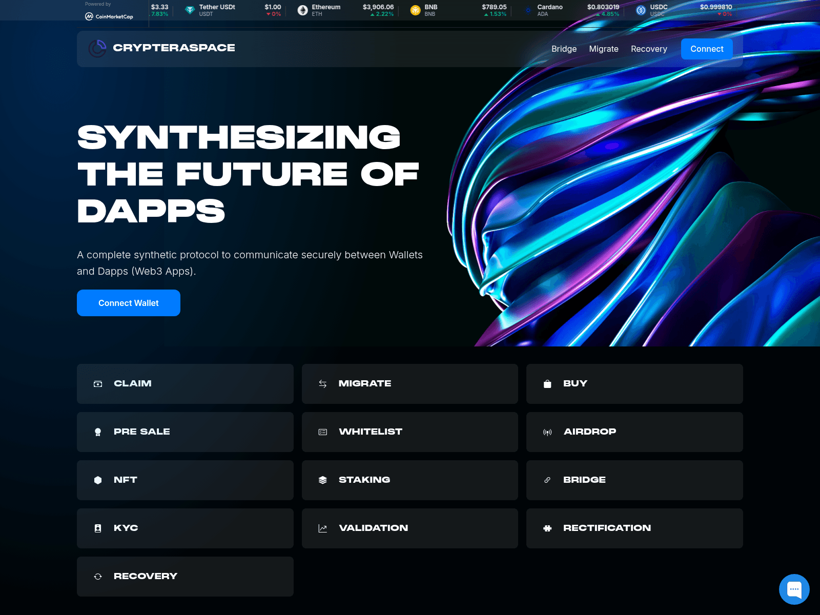 Screenshot of crypteraspace.com