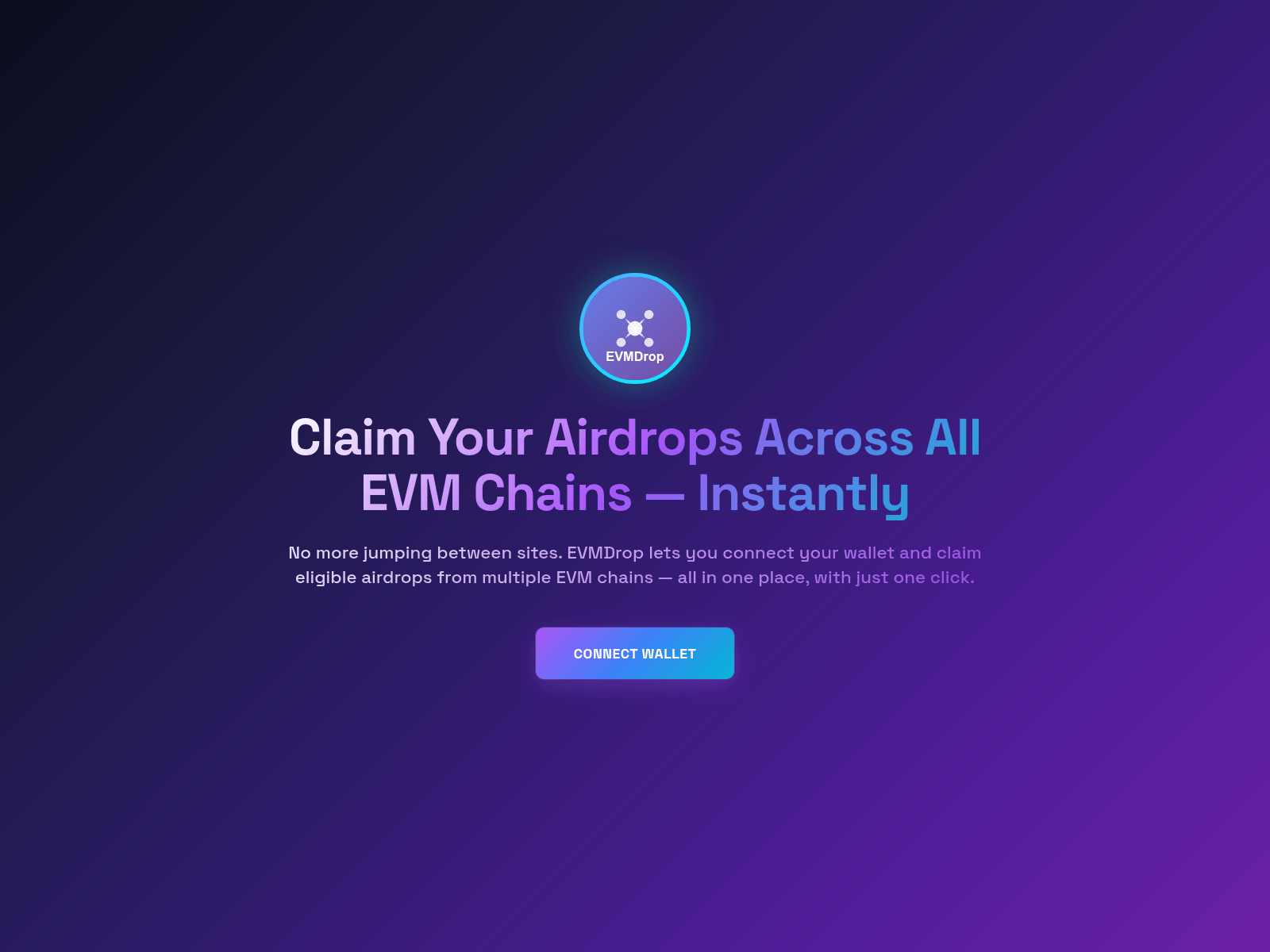 Screenshot of evmdrop.xyz