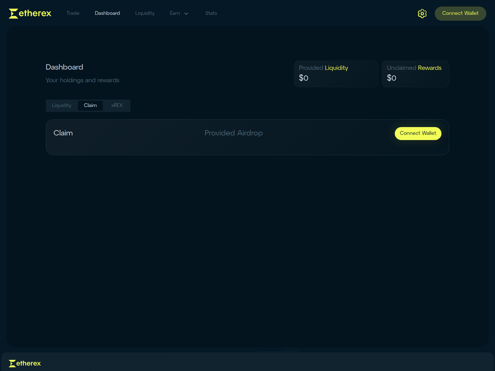 Screenshot of etherex.claims