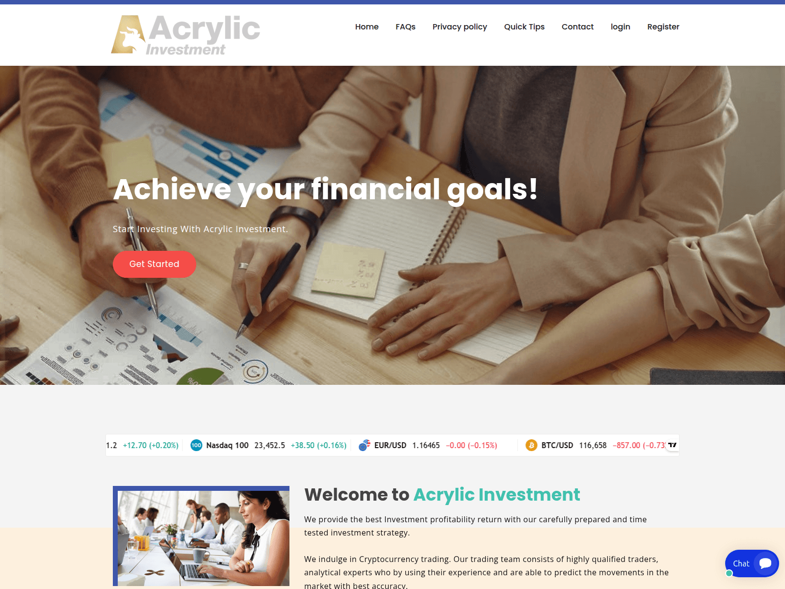 Screenshot of acrylicinvestment.com