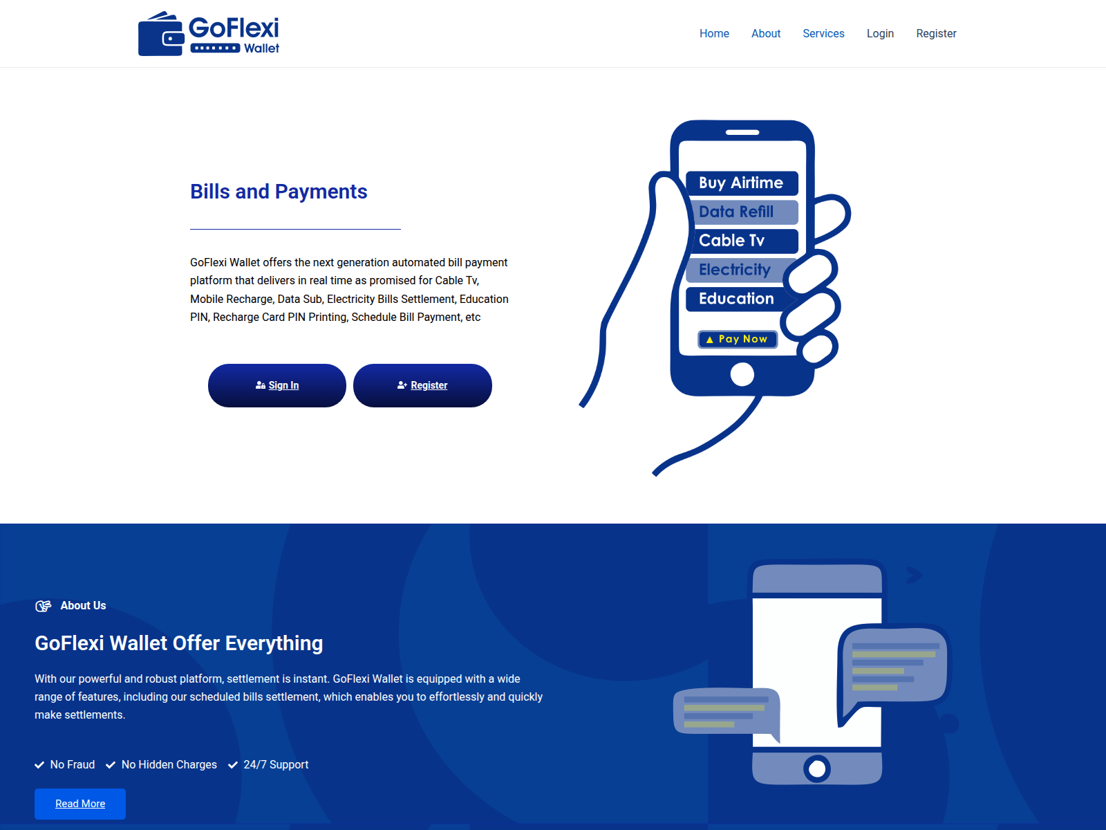 Screenshot of goflexilet.com