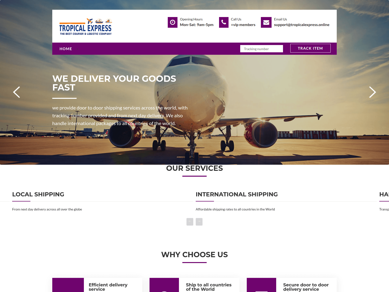 Screenshot of tropicalexpress.online