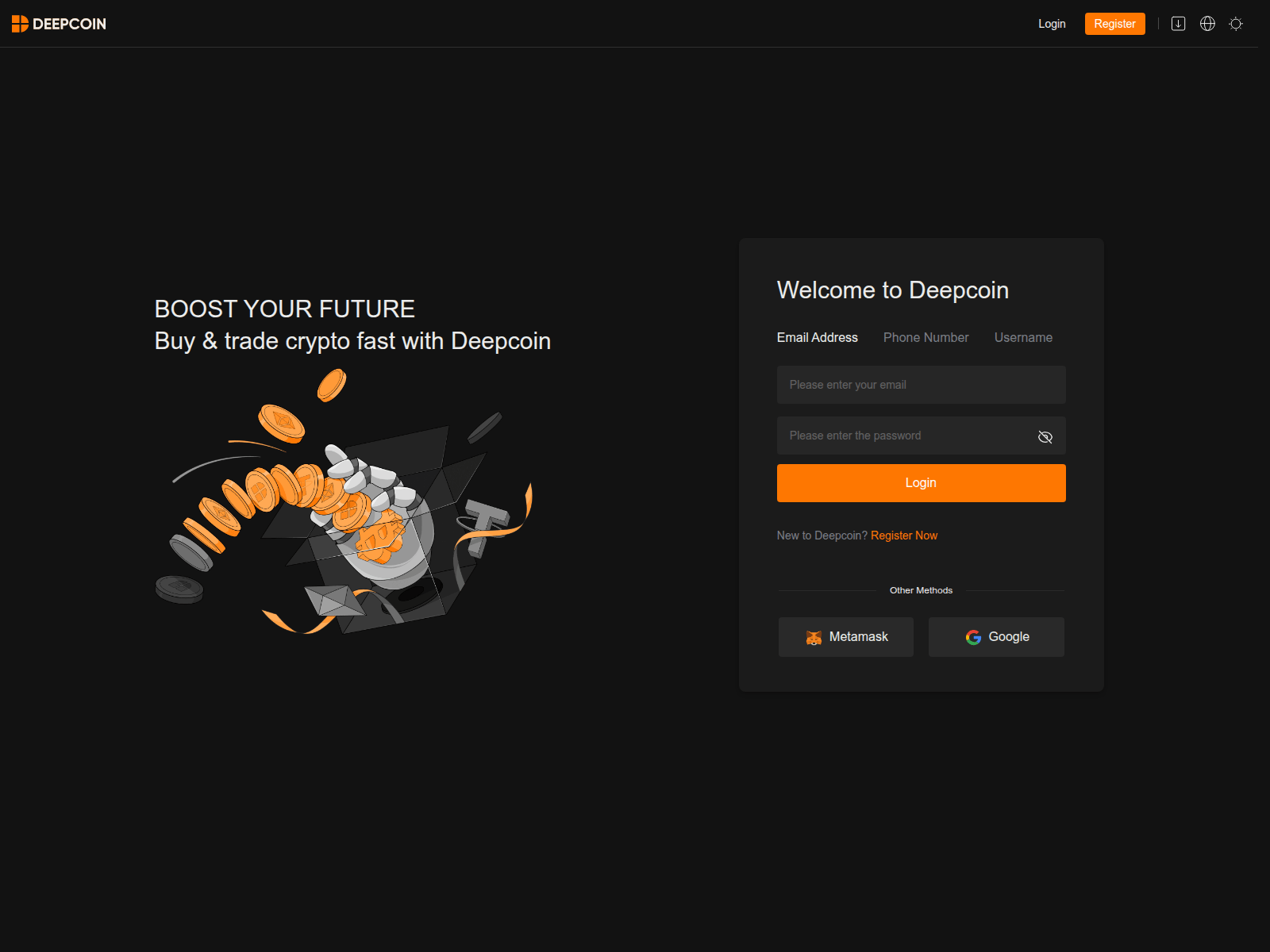 Screenshot of deepcoin-login.com