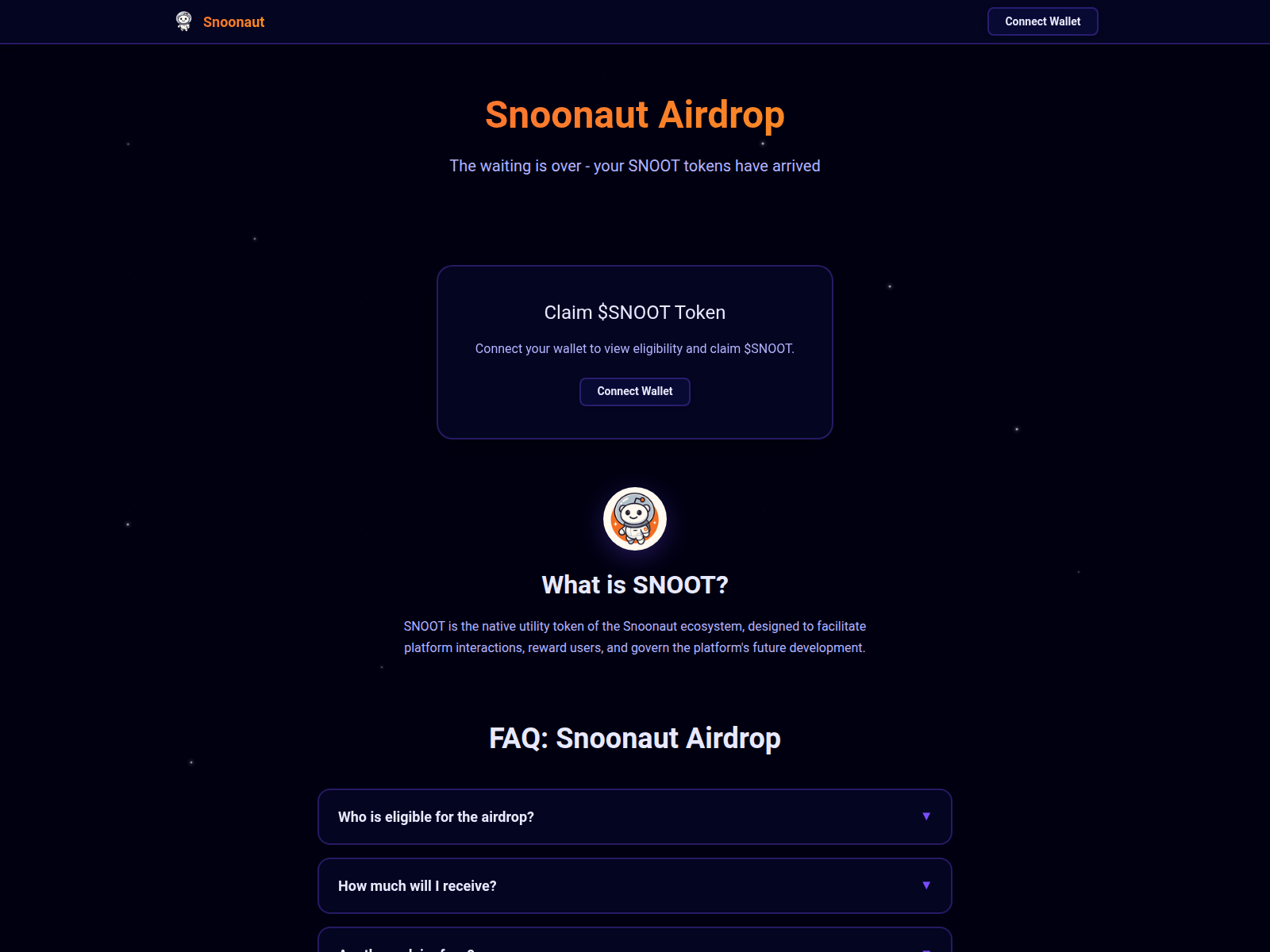 Screenshot of claim-snoonaut.xyz
