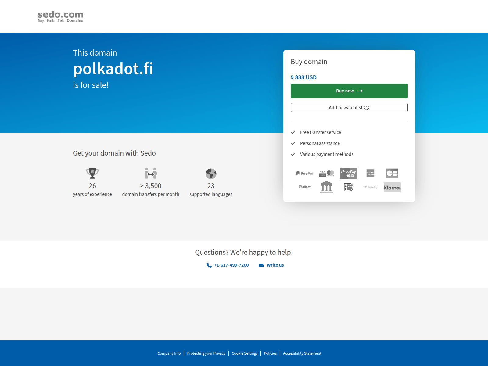 Screenshot of polkadot.fi