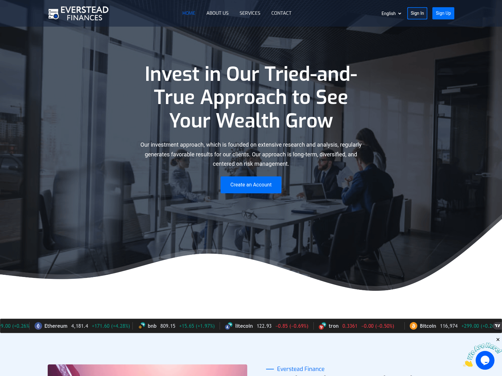 Screenshot of eversteadfinances.com