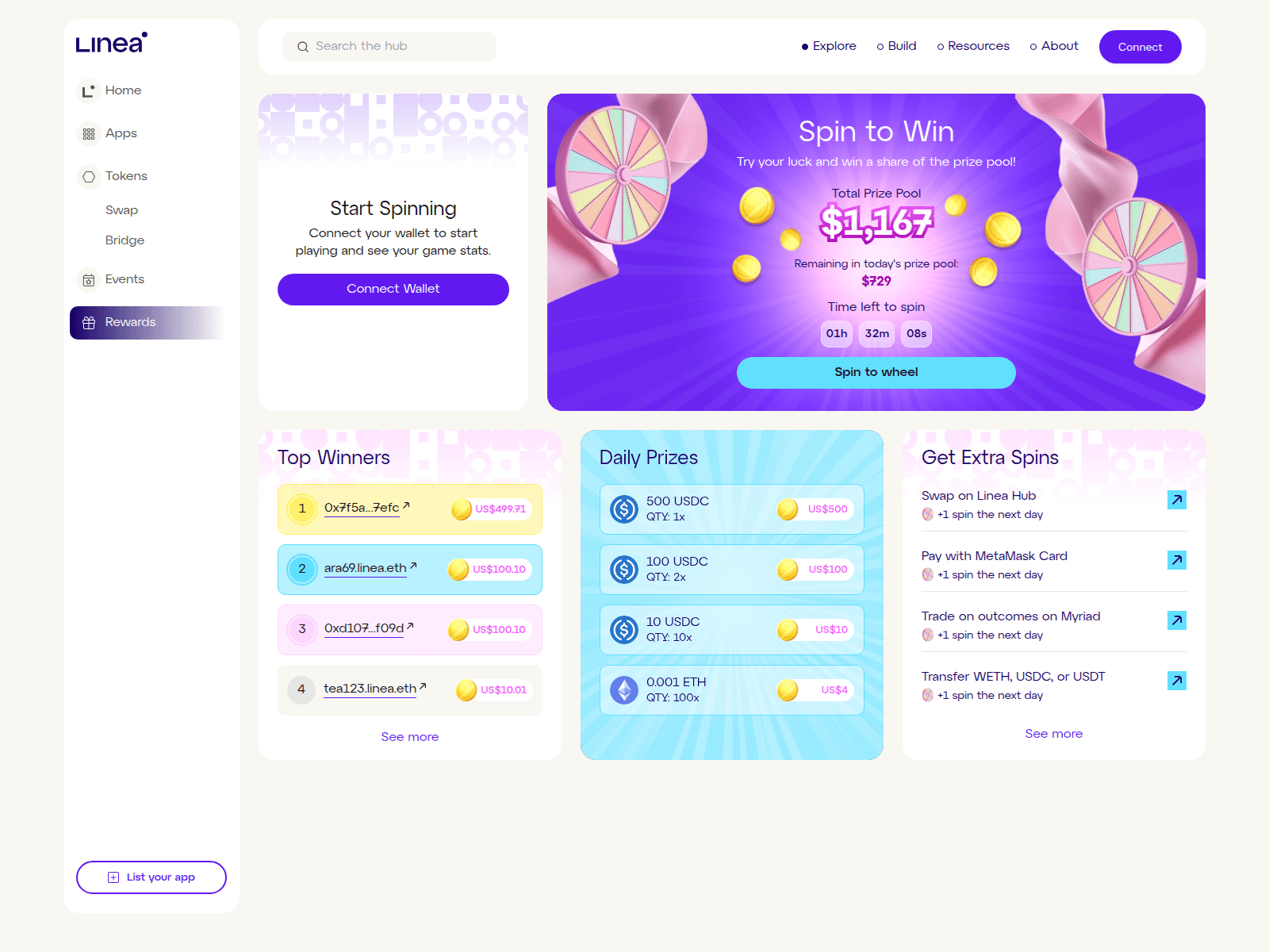 Screenshot of linea-hub.xyz