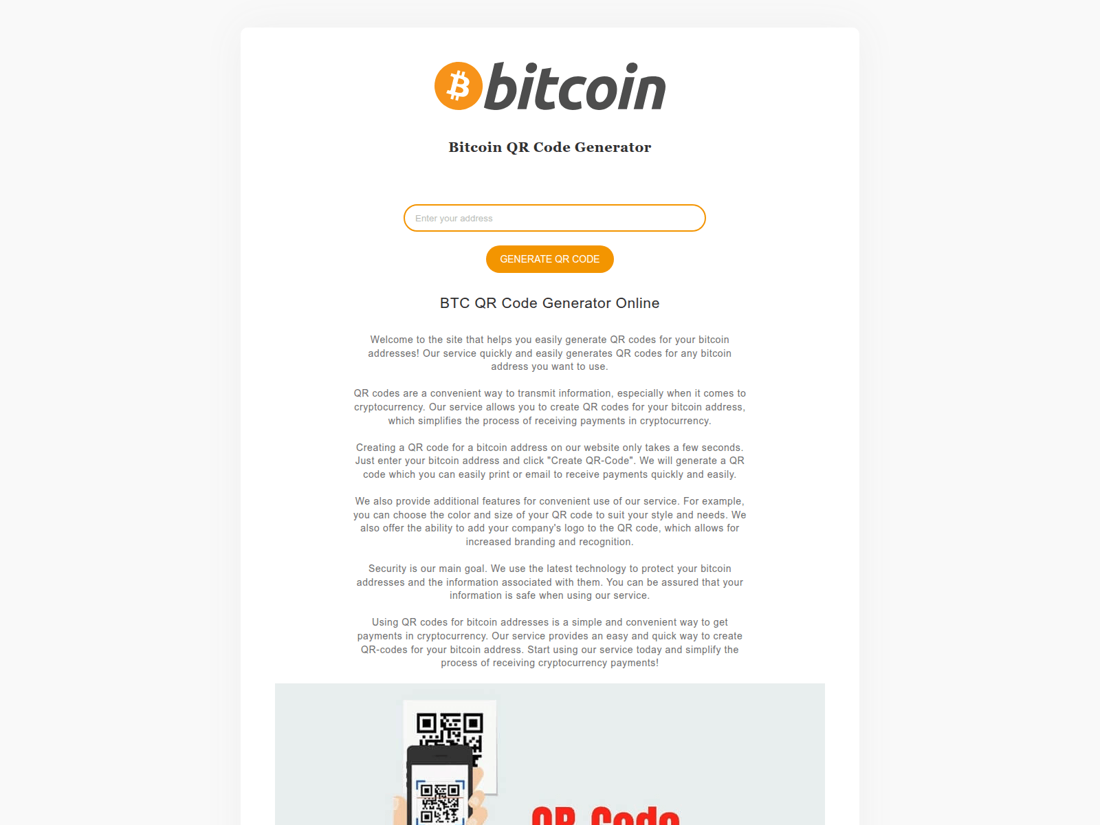 Screenshot of btc-qr.to