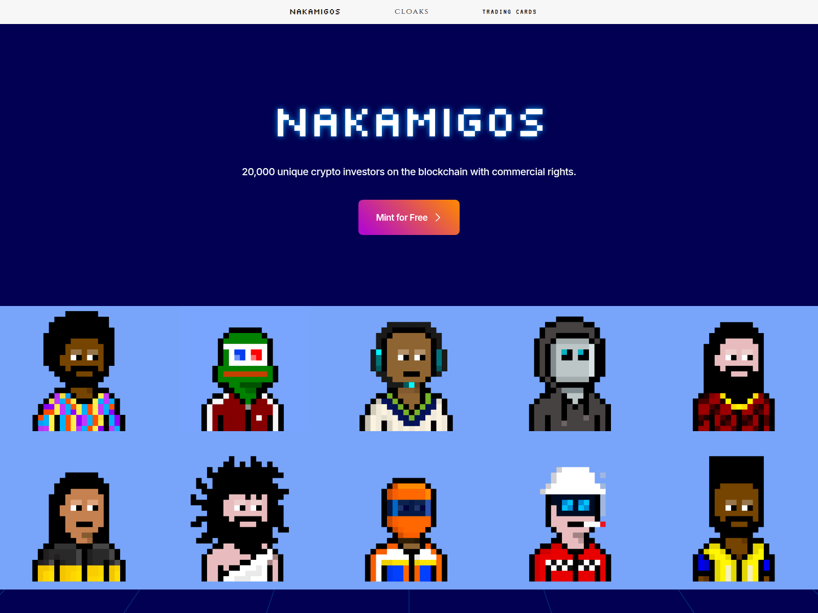 Screenshot of nakamigos.art