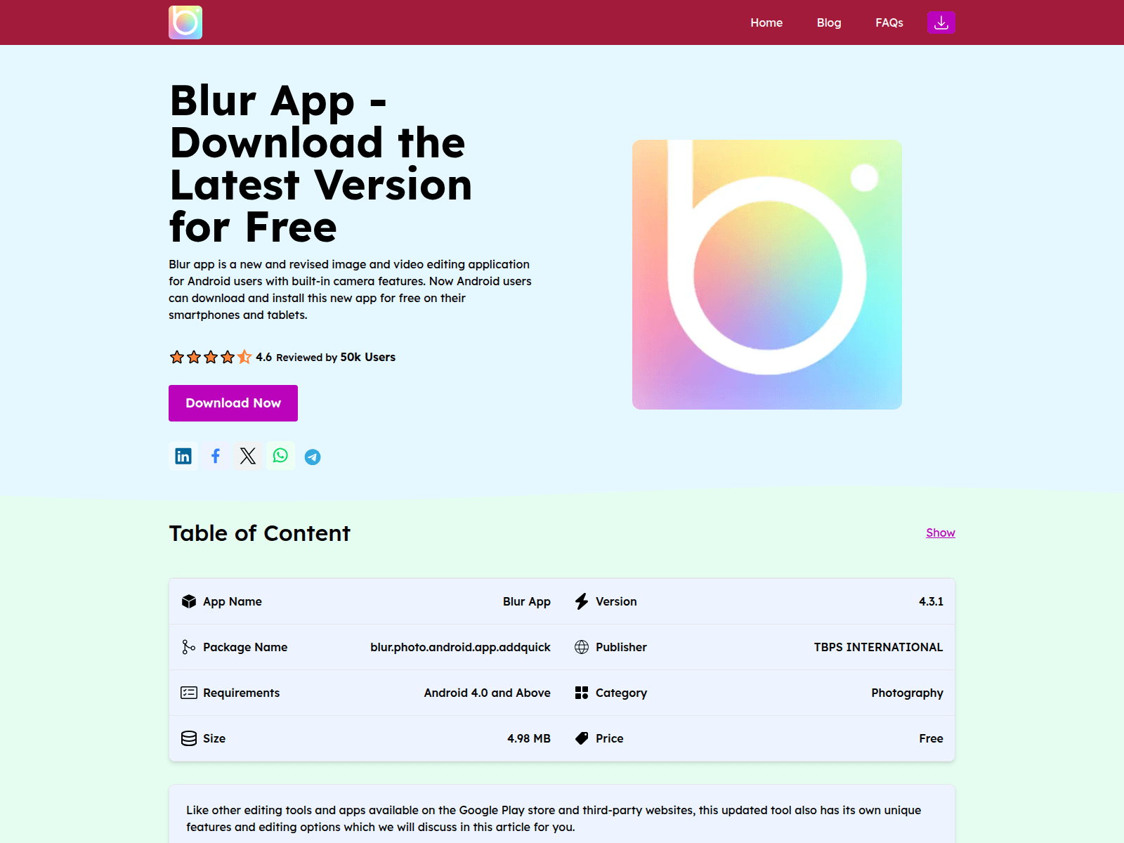 Screenshot of blurapp.net