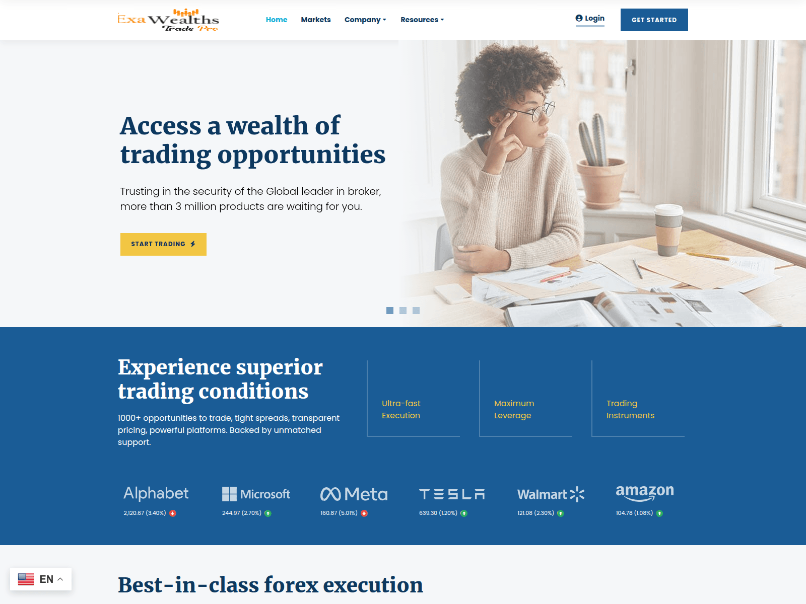 Screenshot of exawealths.com
