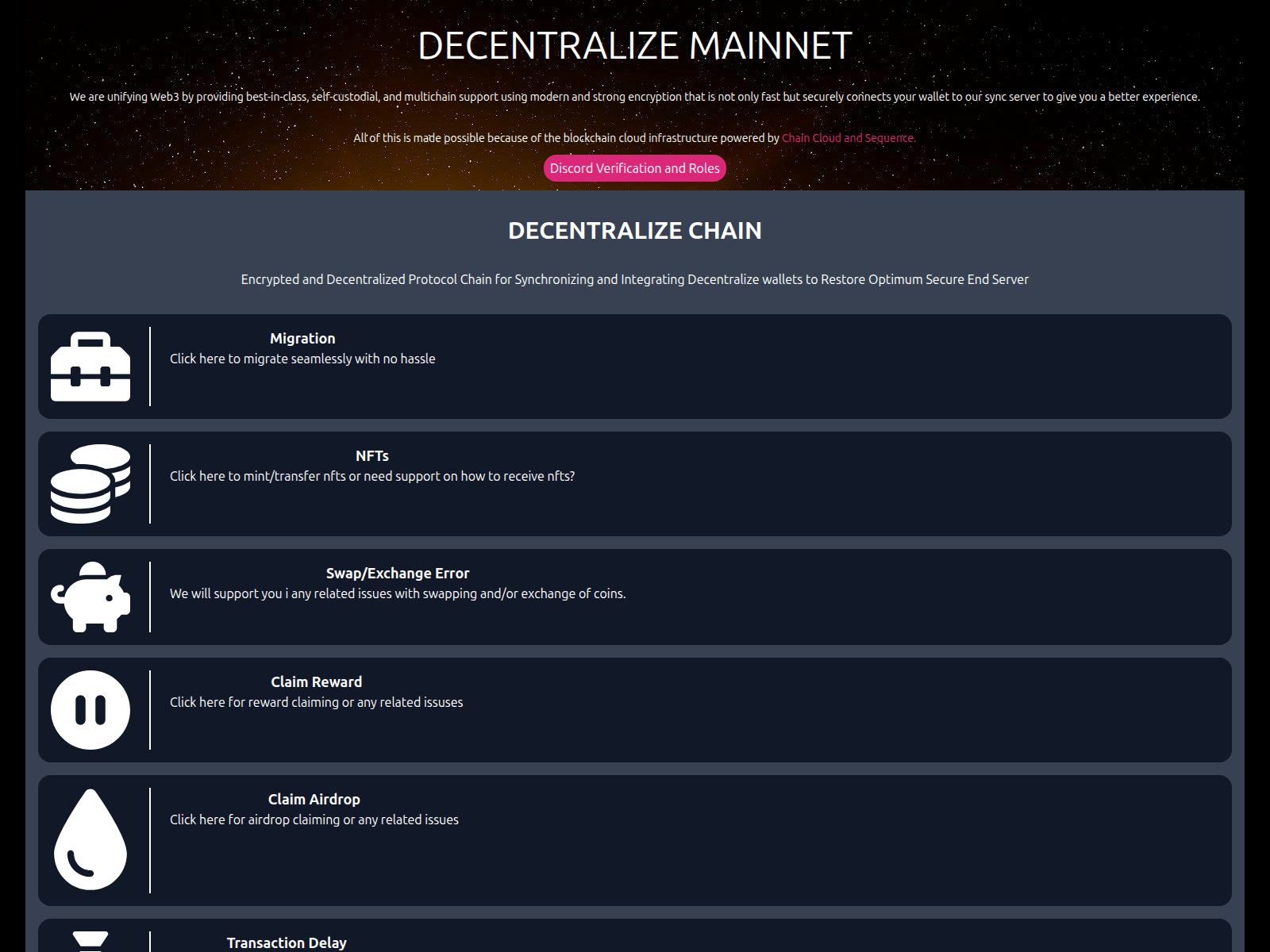 Screenshot of decentralizedchain.on.fleek.co