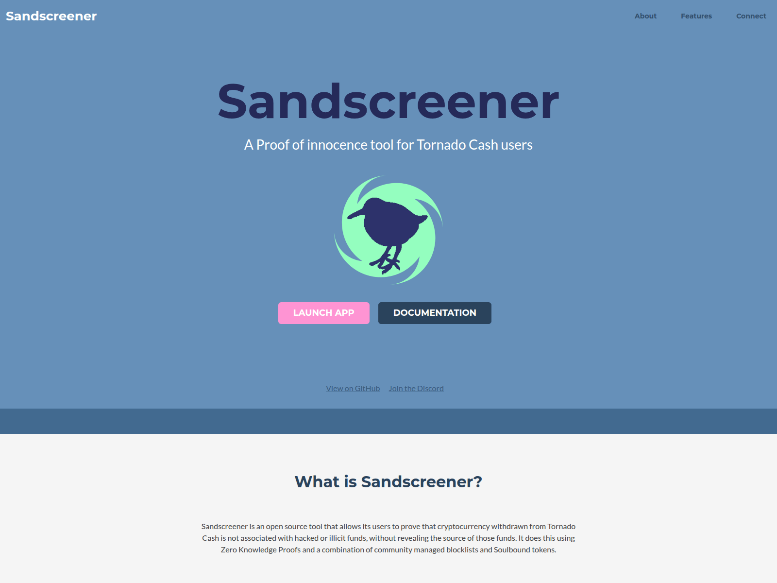 Screenshot of sandscreener.io