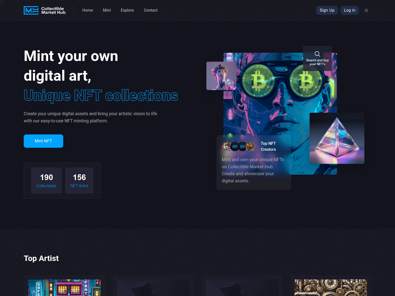 Screenshot of collectiblemarkethub.com