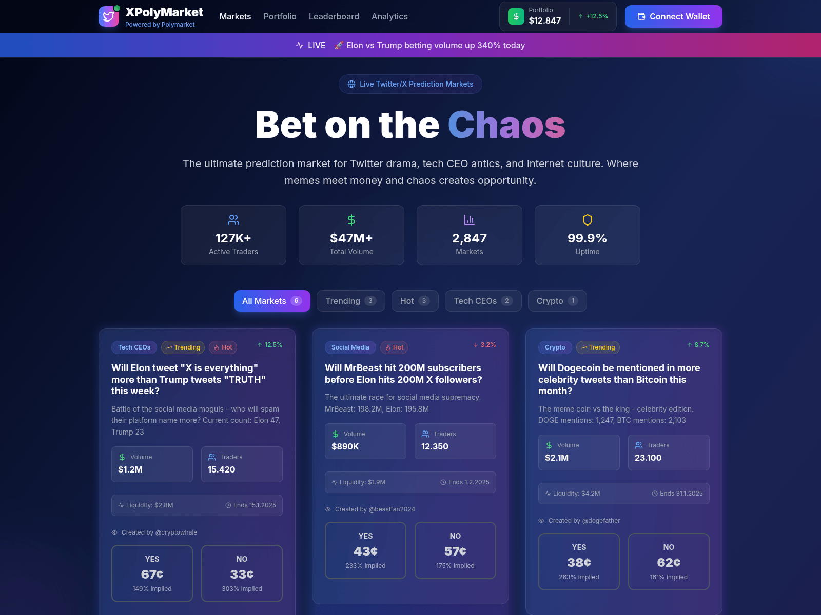 Screenshot of xpolymarket.com