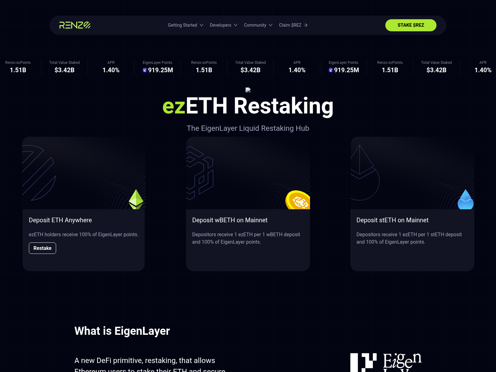 Screenshot of app-renzoprotocol.network
