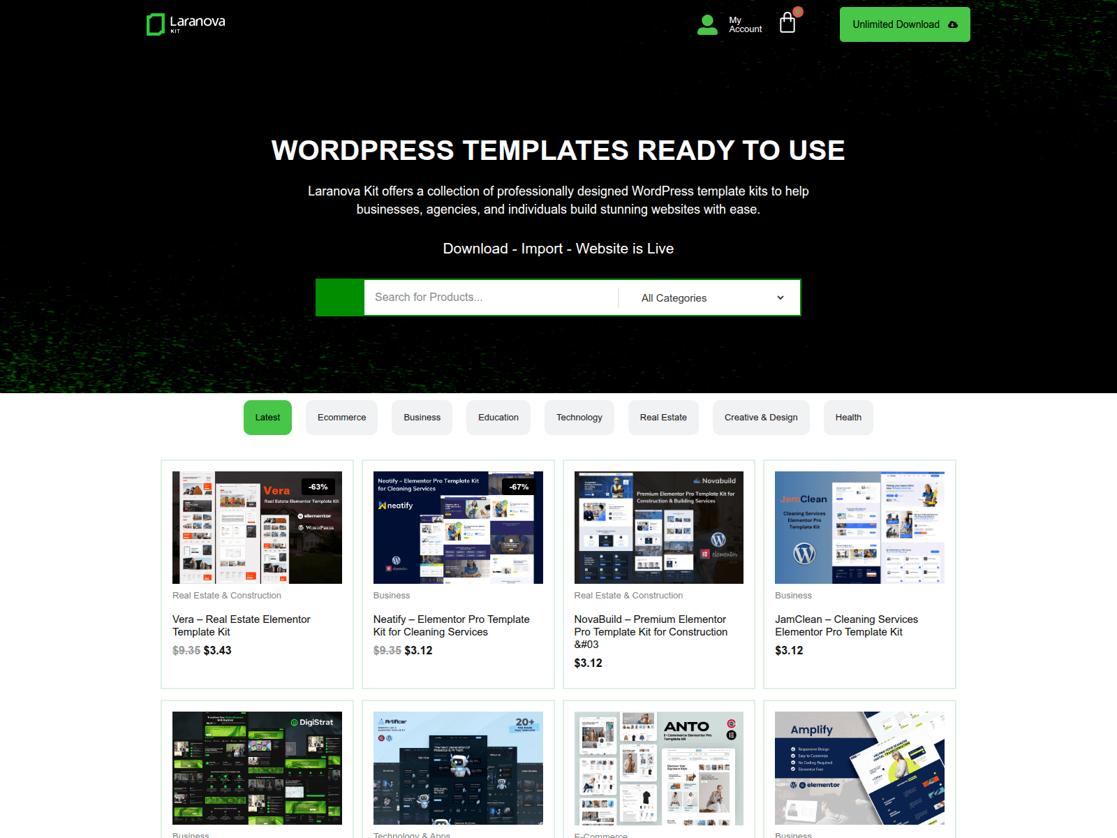 Screenshot of laranovakit.com