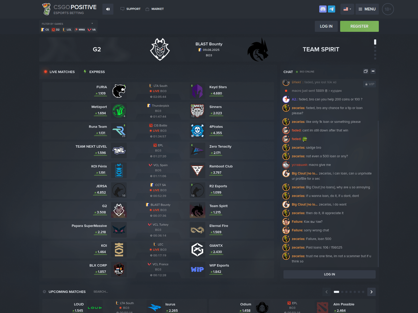Screenshot of csgopositive.ws