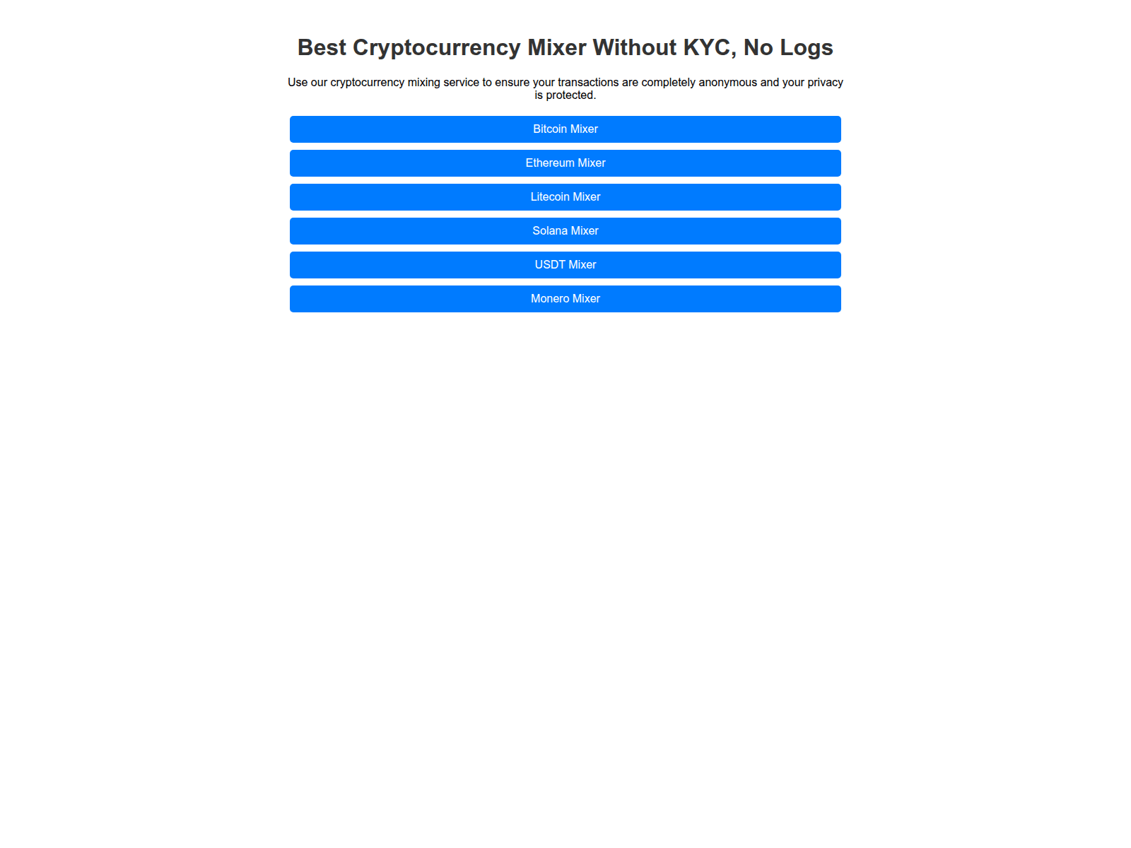 Screenshot of cryptocurrency-tumbler.to