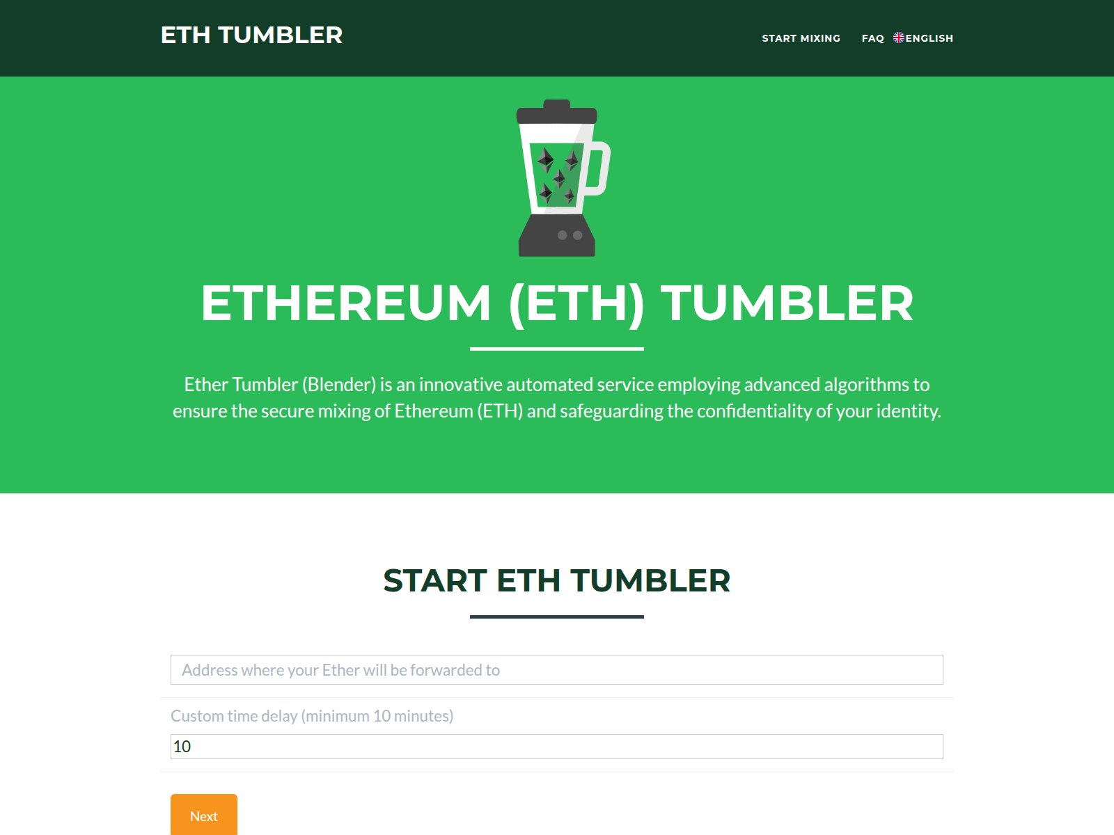 Screenshot of eth-tumbler.to
