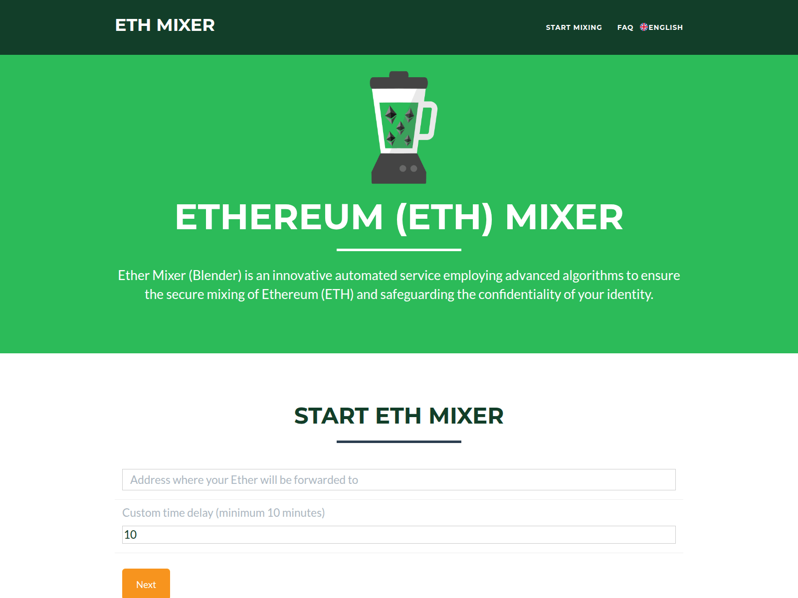 Screenshot of ethmixer.to
