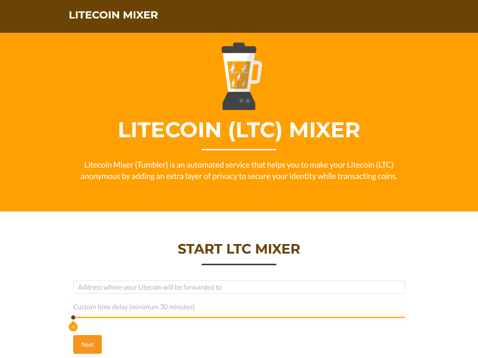 Screenshot of litecoin-mixers.to