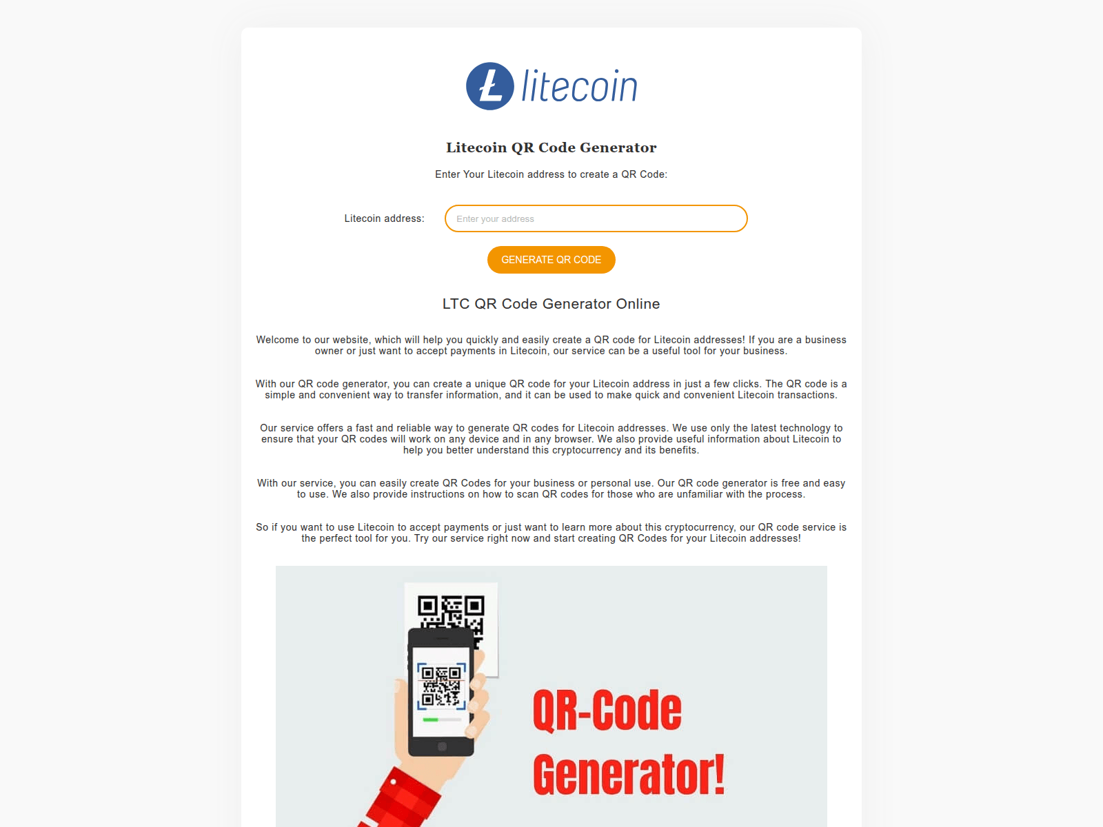 Screenshot of ltc-qr.to