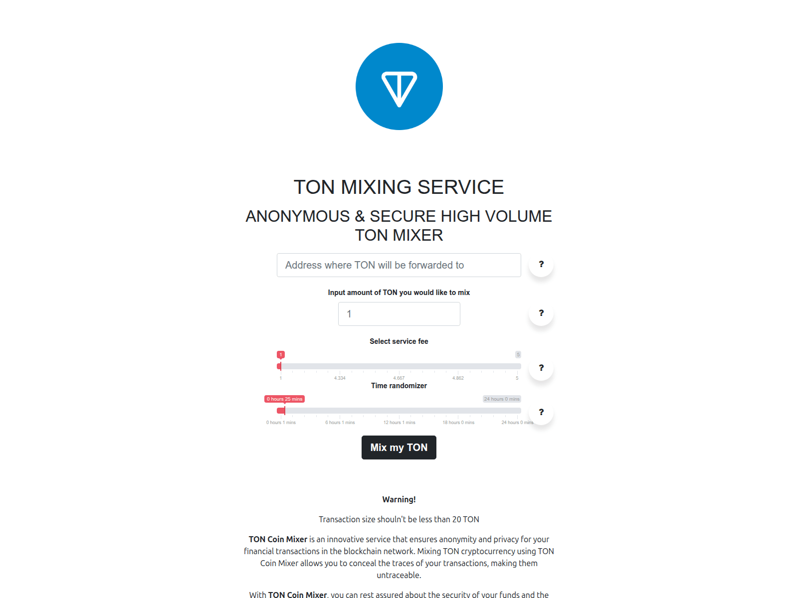 Screenshot of ton-mixer.to