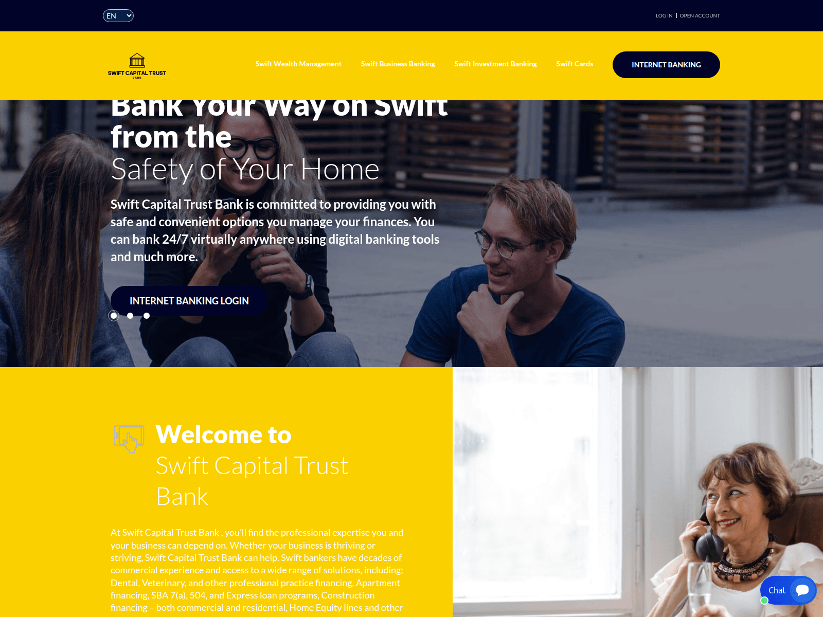 Screenshot of swiftcapitaltrust.com