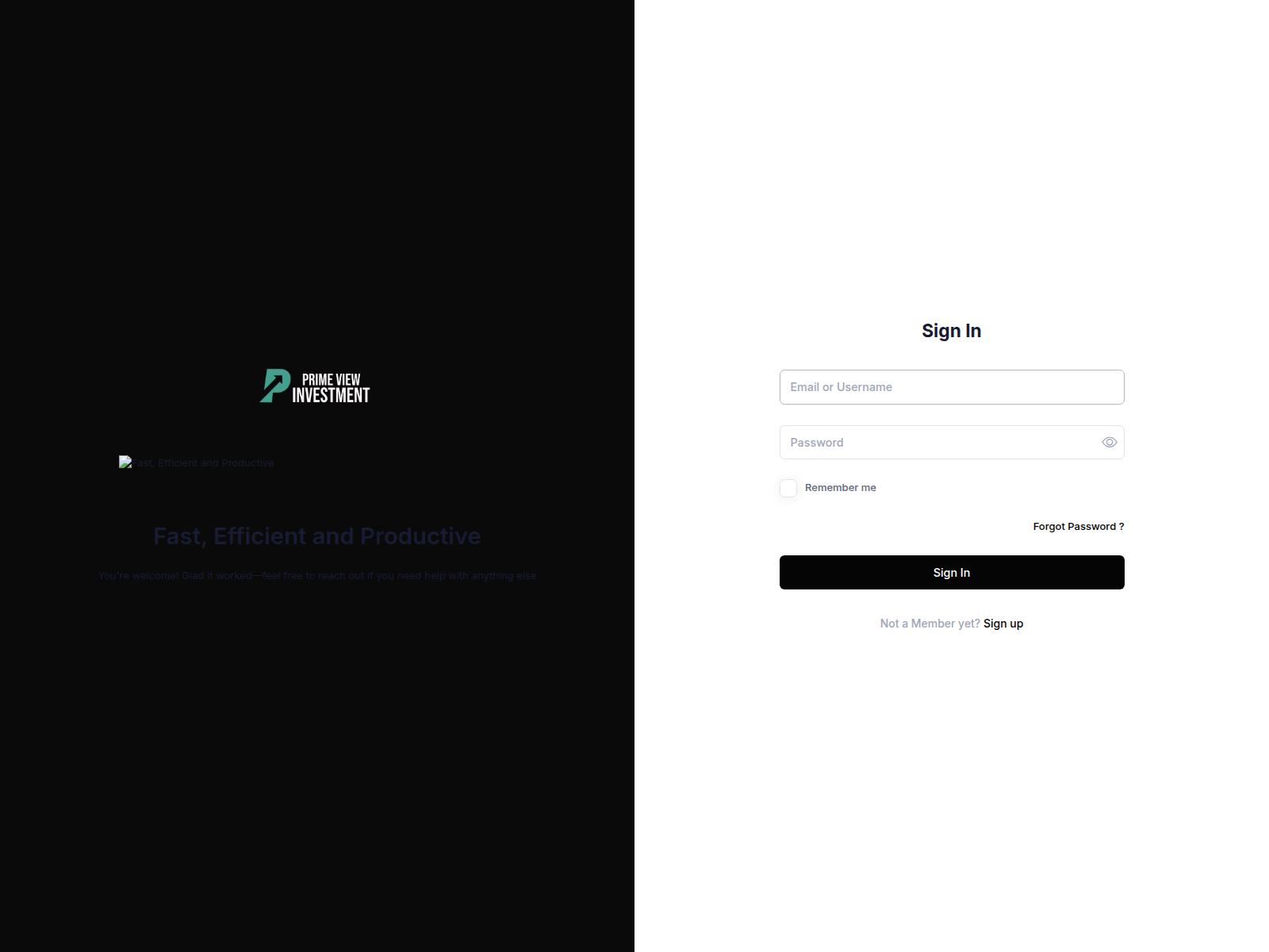 Screenshot of secured.primesviewsinvestments.com