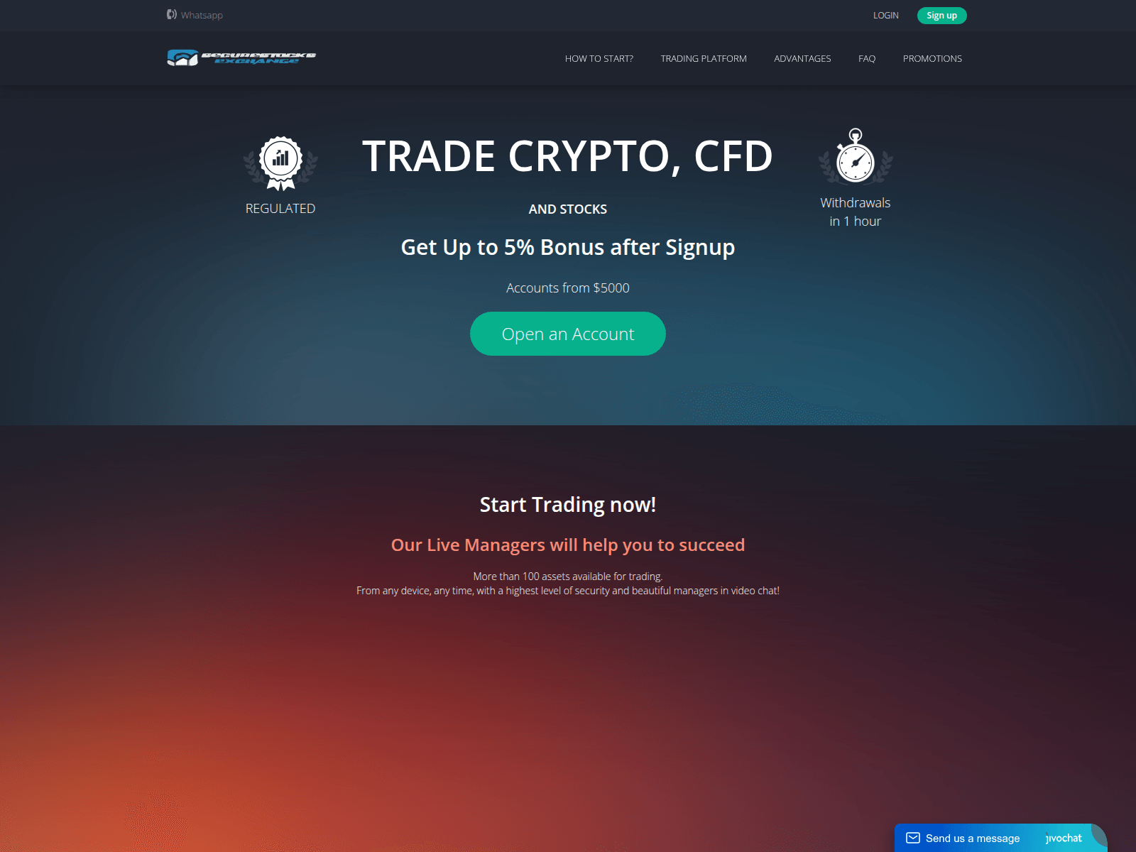 Screenshot of securestocksexchange.com