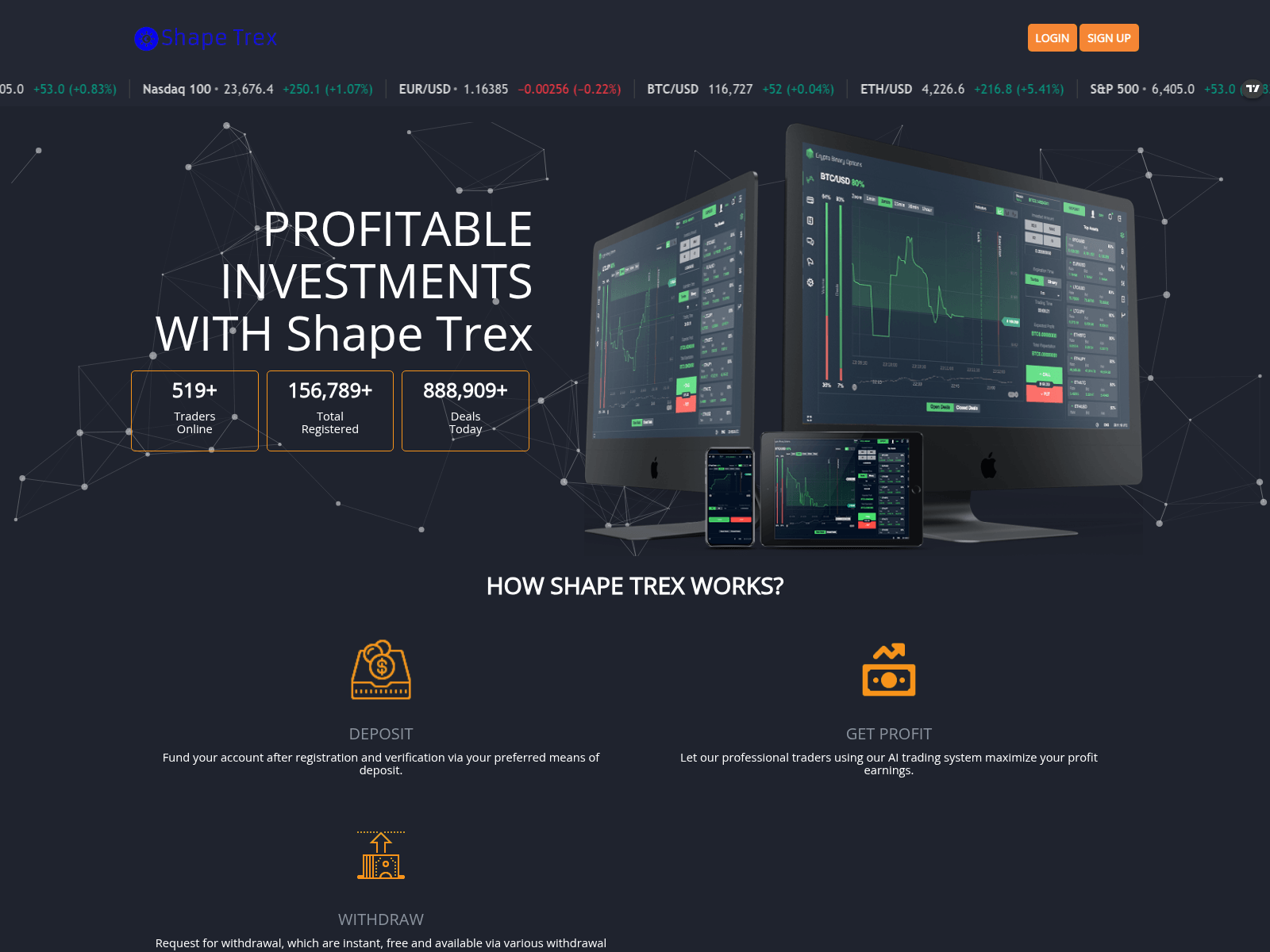 Screenshot of shapetrex.com