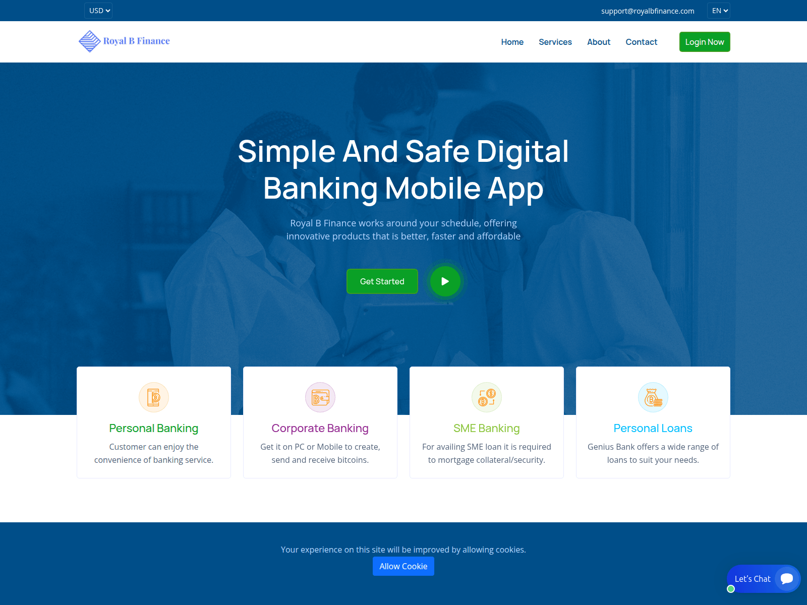 Screenshot of royalbfinance.com