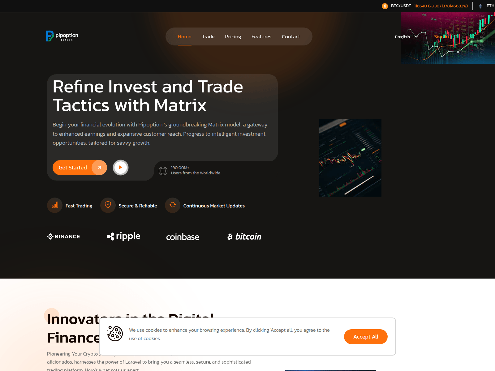 Screenshot of pipoptiontrades.com
