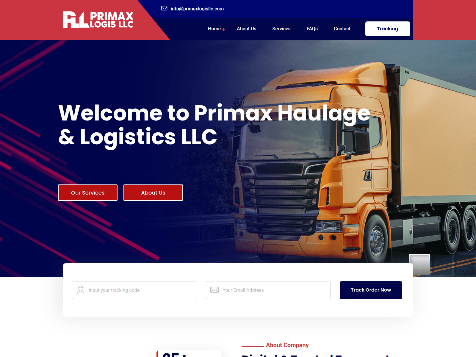 Screenshot of primaxlogisllc.com