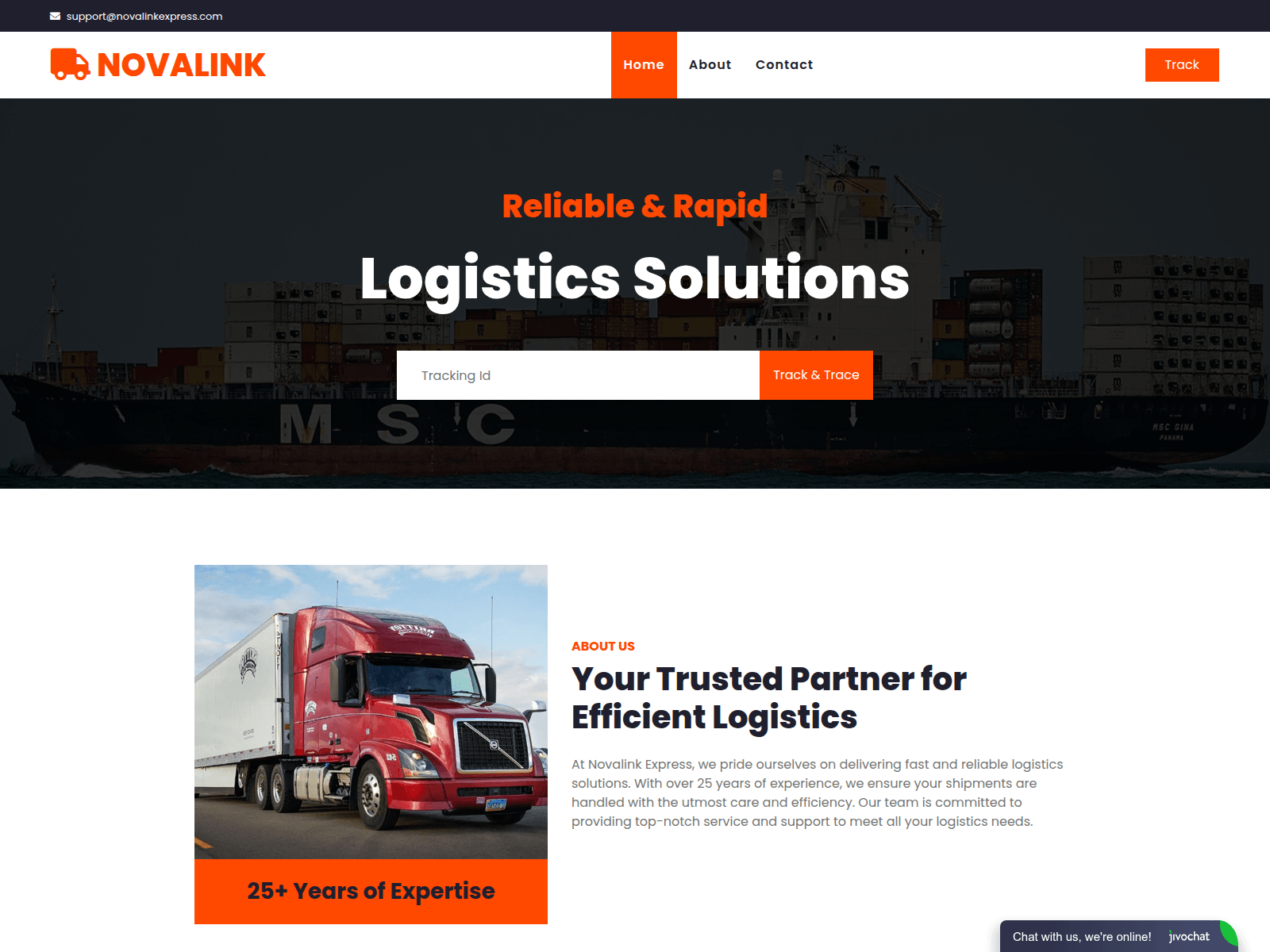 Screenshot of novalinkexpress.com