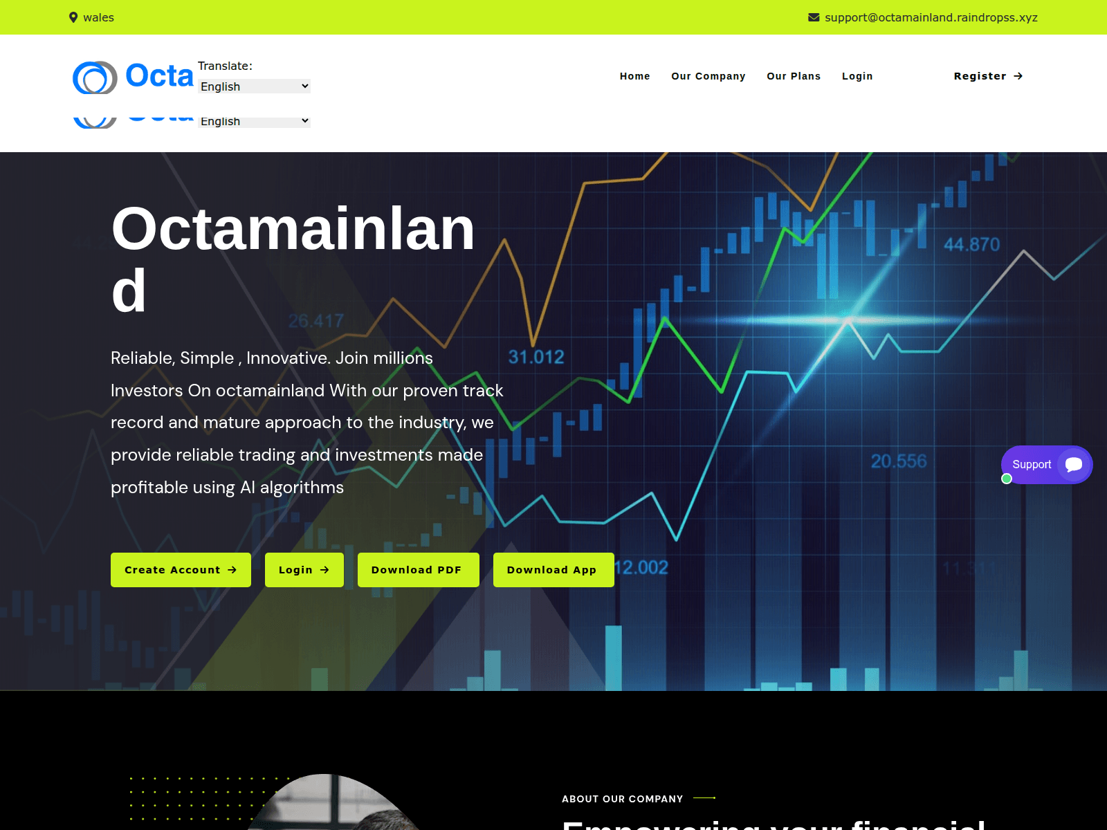 Screenshot of octamainland.raindropss.xyz