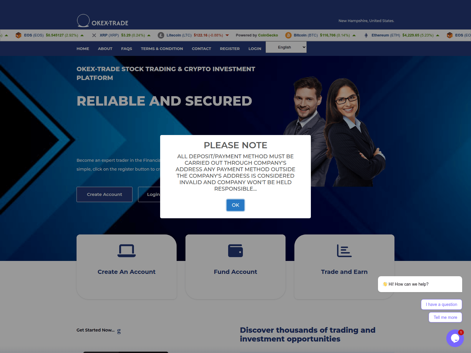 Screenshot of okex-trade.com