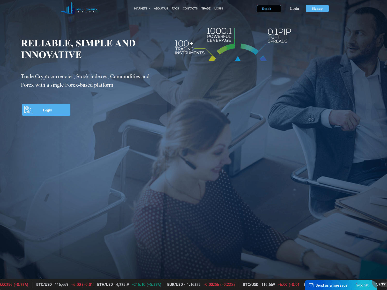 Screenshot of millionsfxtrade.net